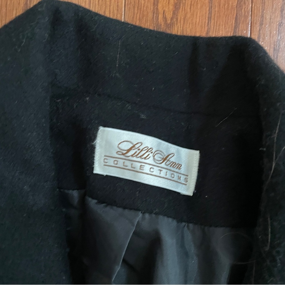 Lilli Ann Collections Vintage Black Long Coat with Gold Buttons - Picture 3 of 3